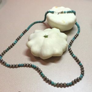 Turquoise & Navajo Pearl Necklace (Authentic)